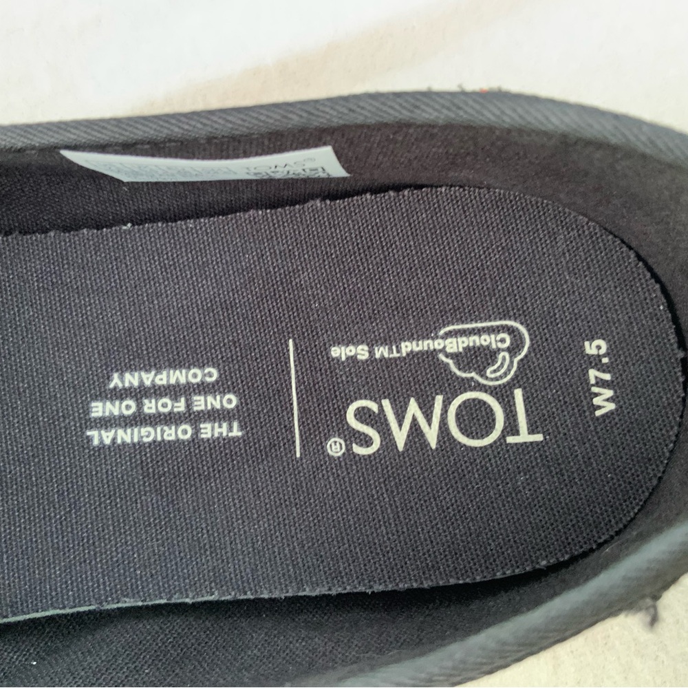 Tom’s Alpargata BlackBerry Sparkle Glitter Sz 7.5 VGUNavy Blue Cocktail Party - Picture 9 of 10